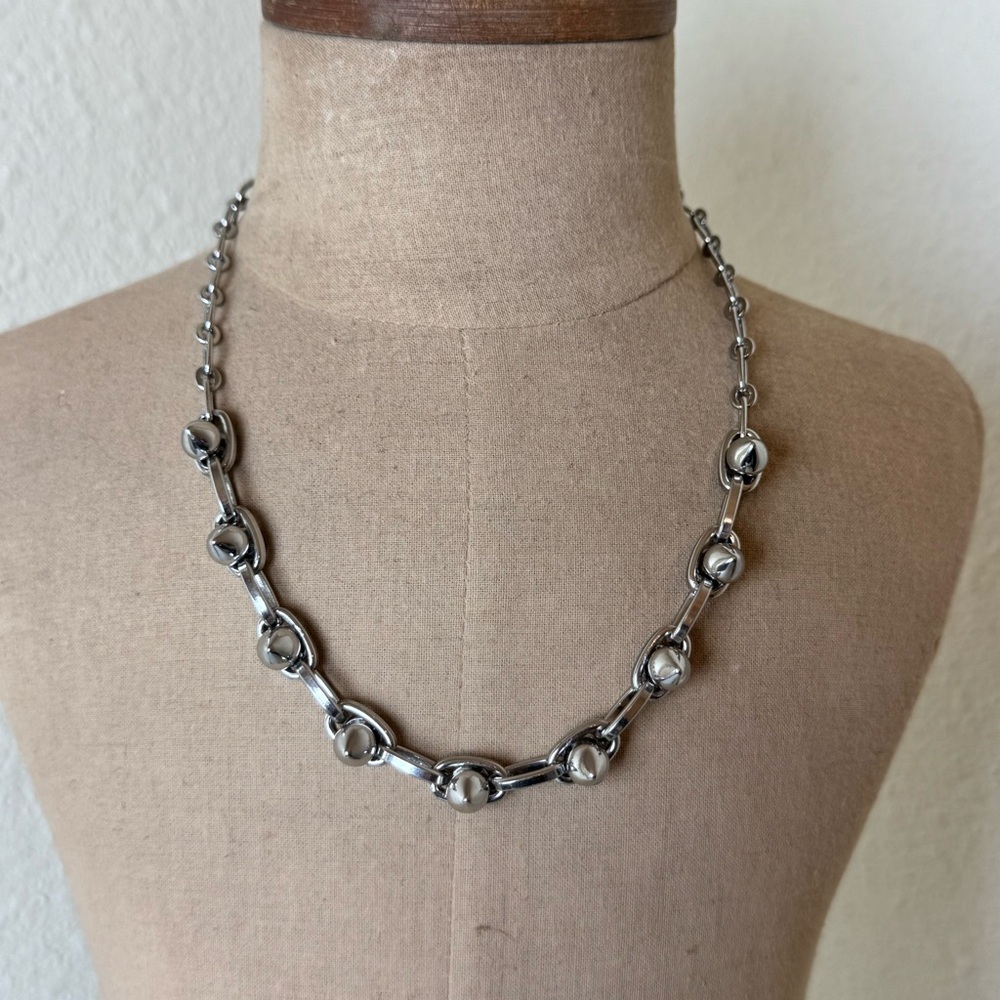 Lia Sophia Silver Tone Studded Spike Necklace